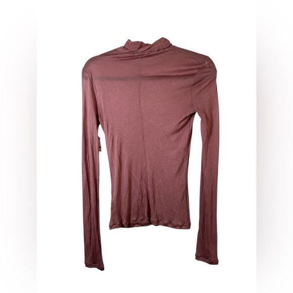 Free People Intimately Petals Long Sleeve Mock Neck Top Rose Size S - Picture 6 of 9